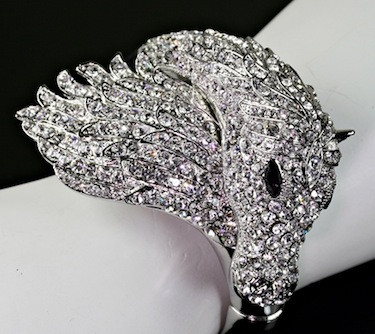 Horse Head Hinged Bangle Bracelet