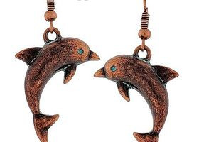 Copper Patina Dolphin Earrings