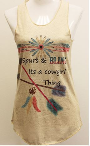 Spurs and Bling It's a Cowgirl Thing Tank Top Size Medium