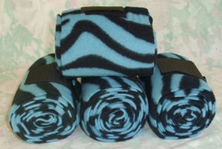  Teal Zebra Print Fleece Polo Wraps