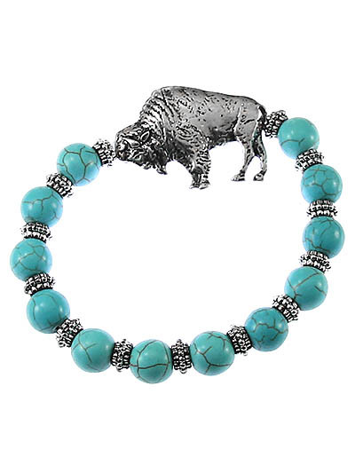 Buffalo Beaded Stretch Bracelet