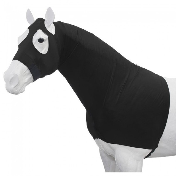 100%  Black Spandex Mane Stay Hood with Full Zipper