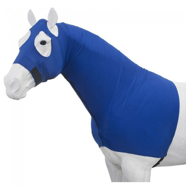 100% Blue Spandex Mane Stay Hood with Full Zipper