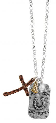 Protect This Rider with Cross/Pearl/and Heart Charms