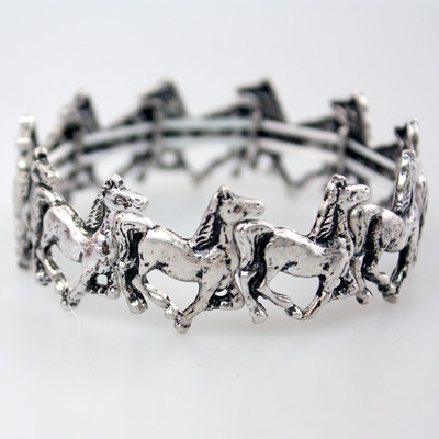 Antique Silver Horses Bracelet