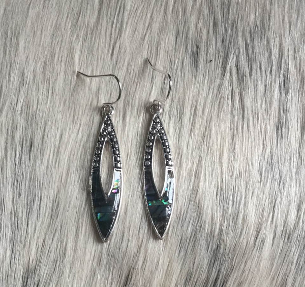 Silver and Abalone Drop Earring