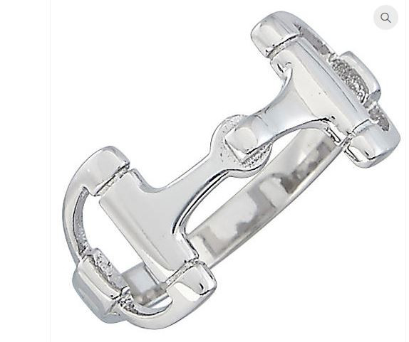 Sterling Silver Snaffle Bit Ring Size 8