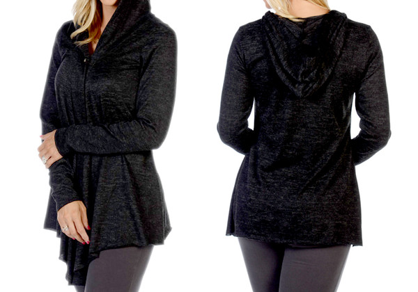Women's Black Riding Hood Cardigan Size 2XL/3XL