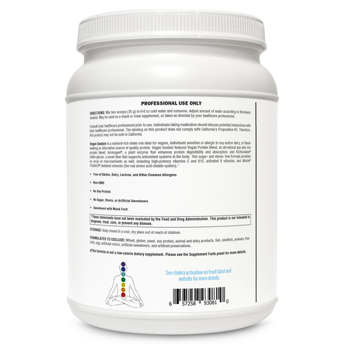 Sanjevani Chocolate Vegan Sustain Protein Powder SUGAR/STEVIA FREE