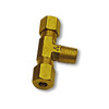 Male Run Tee Brass Fitting, 3/16" Tube To 1/8" N.P.T.