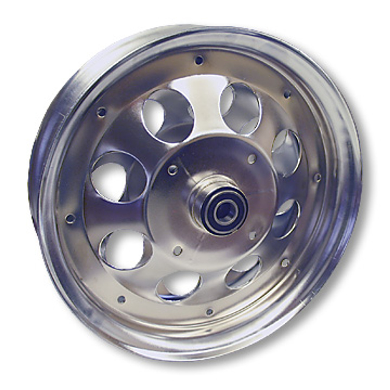 10" Steel Wheel Chrome Plated - With 5/8" ID Precision Ball Bearings