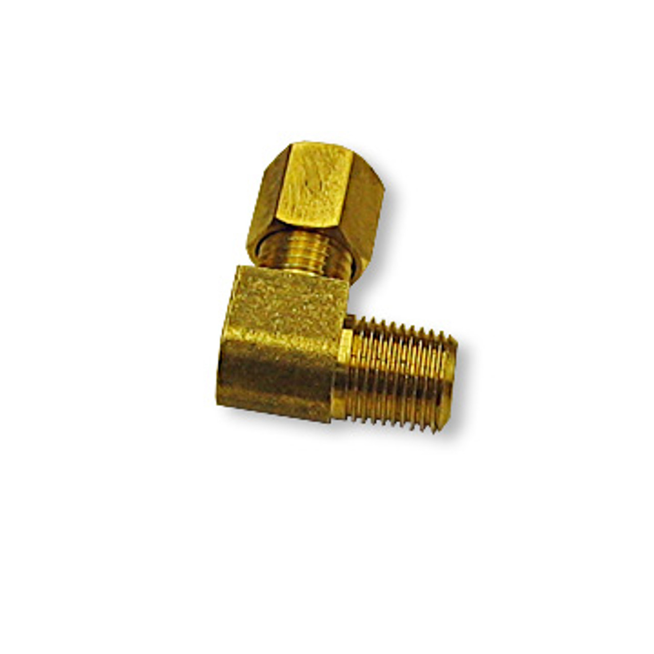 Male Adapter Elbow Brass Fitting, 3/16" Tube To 1/8" N.P.T.