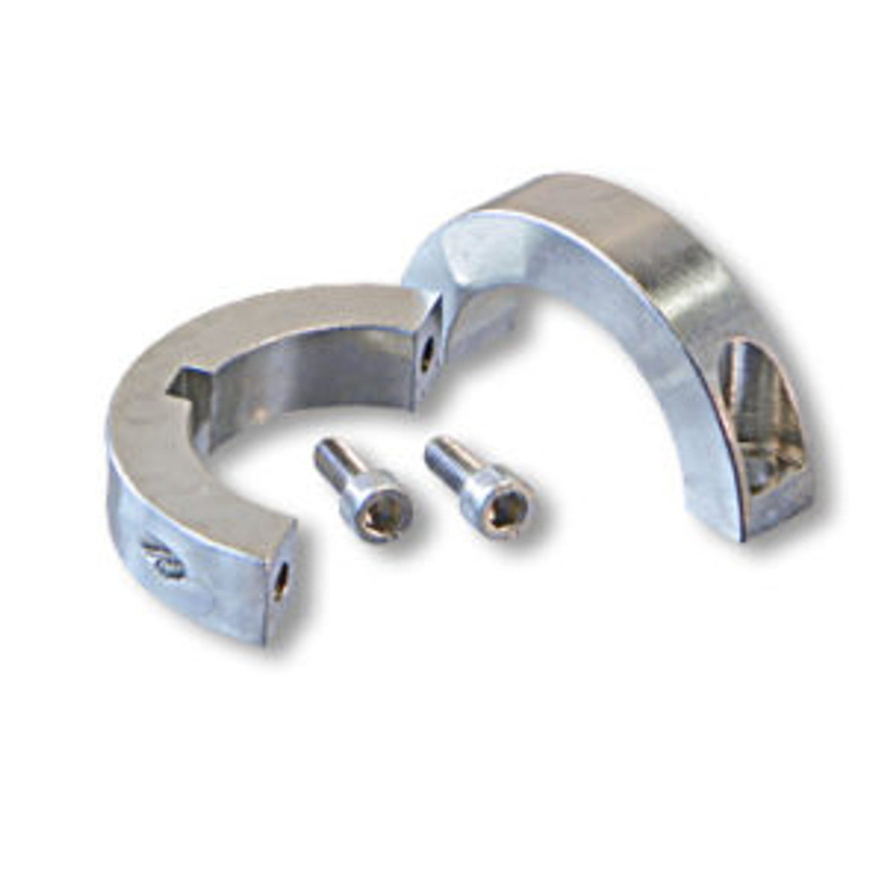 Split Steel Collar 50mm ID X 73mm OD X 15mm Wide, 8mm Keyway