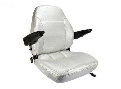 Premium High Back Seat Silver Vinyl