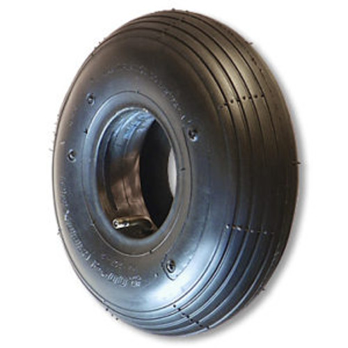 10-300 X 4, Ribbed Tire, 4 Ply, 3.2" Wide, 10.0" OD, Round Profile