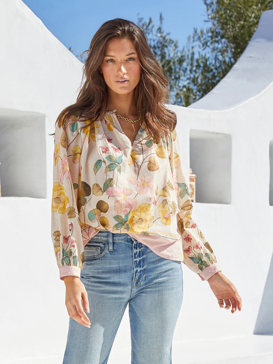 Long Sleeve Peasant Top - Lueur