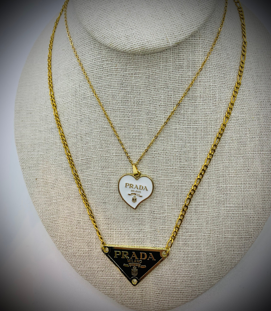 Gold/black/white Eternal Gold Pendant Necklace In Yellow Gold With Diamonds  | PRADA