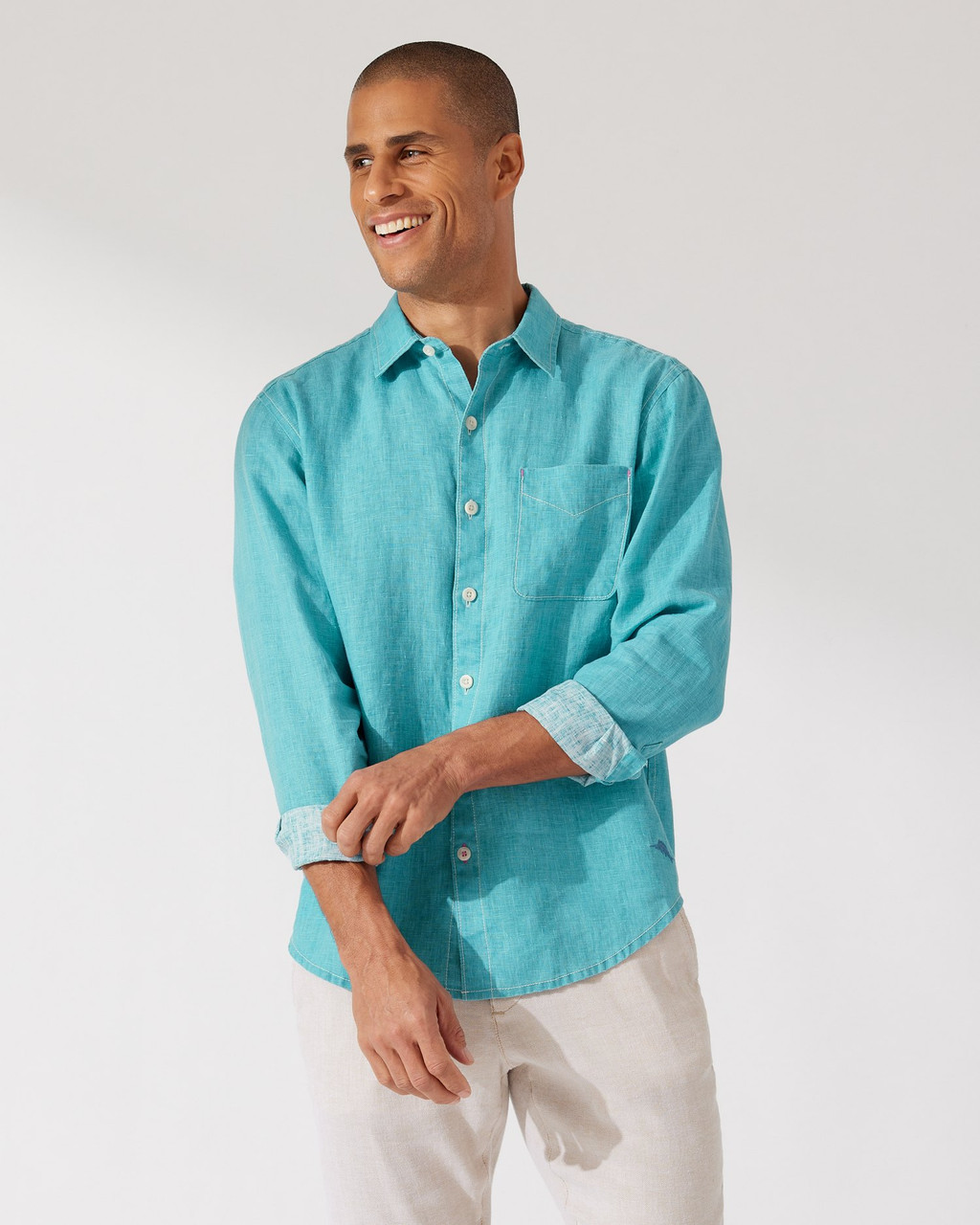 Sea Glass Breezer Linen Long Sleeve Shirt by Tommy Bahama