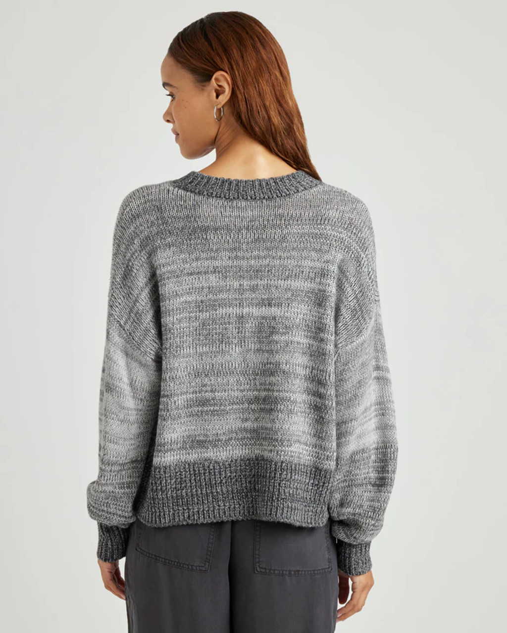 Lyla Colorblock Sweater - Grey Marl