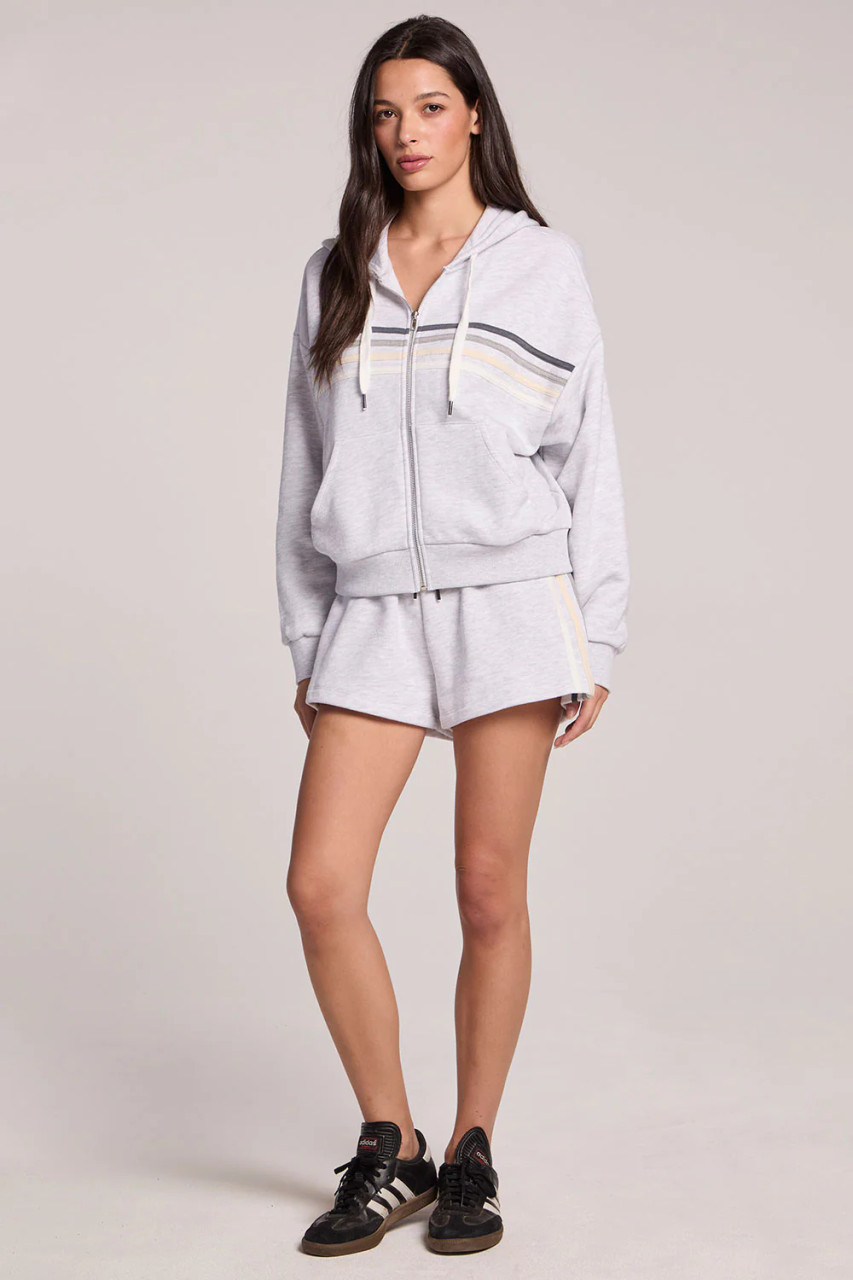 トップス THEREDTHREAD contrast zip knit hoodie Contrast Strappings Hoodie | Soft Cotton Blend Hoodie