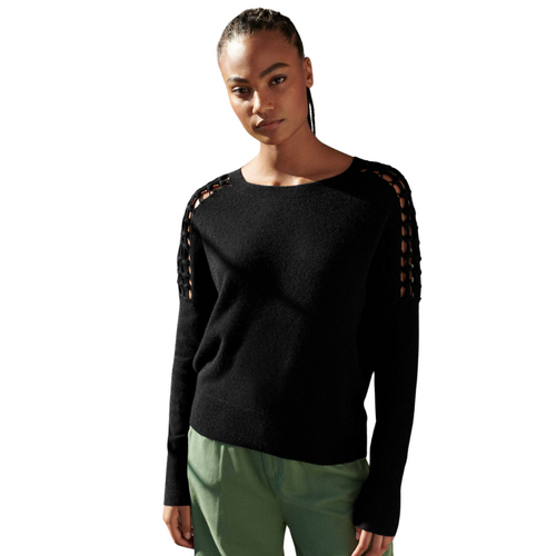 Cashmere Macrame Crewneck