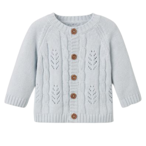 Leaf Pointelle Knit Baby Cardigan