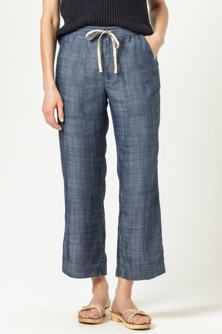 Lilla P Easy Drawstring Pant- Chambray