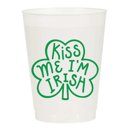 Kiss Me I'm Irish St. Patrick's Day Clover - Set of 10 Cups Sip Hip Hooray