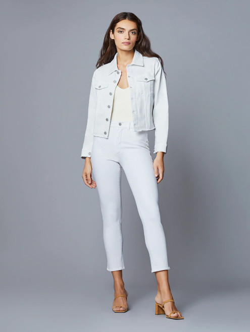 DL 1961 Vika Jacket Classic Denim Milk- white denim jacket