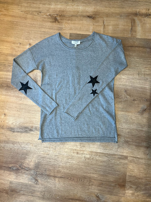 Leather Star Elbow Patch Top by J society