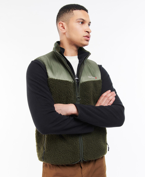 Hopsen Fleece Gilet in Olive