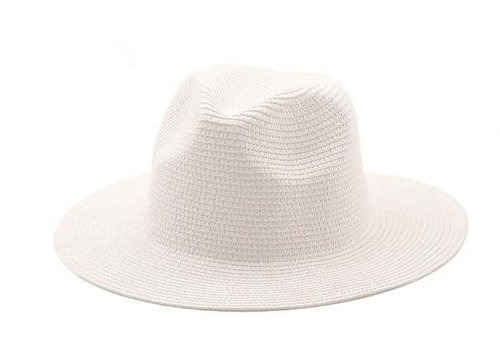 Paper Straw Beach Sun Hat - White