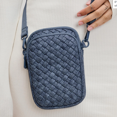 Divide & Conquer Woven Neoprene Crossbody - Dark Denim