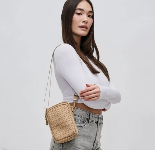 Divide & Conquer Woven Neoprene Crossbody - Nude