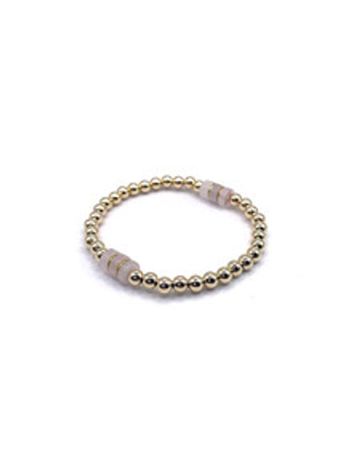 Gemini 14K Gold Bracelet - Rose Quartz