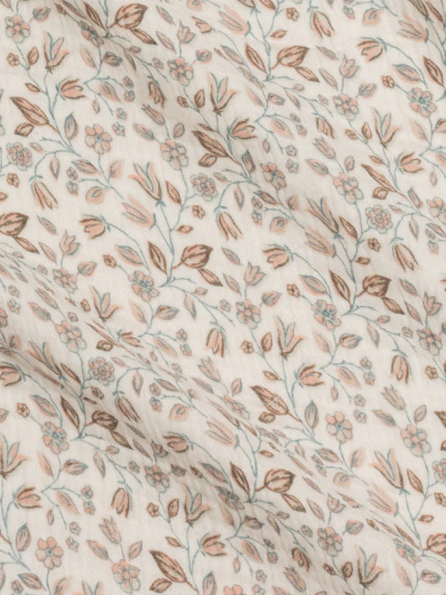 Muslin Swaddle Blanket-Yuma Floral/Teal+Taupe
