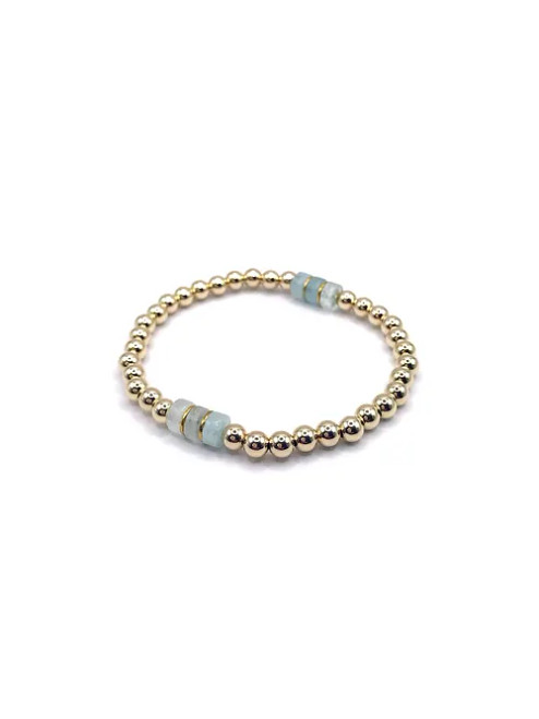 Gemini 14K Gold Filled Bracelet - Aquamarine