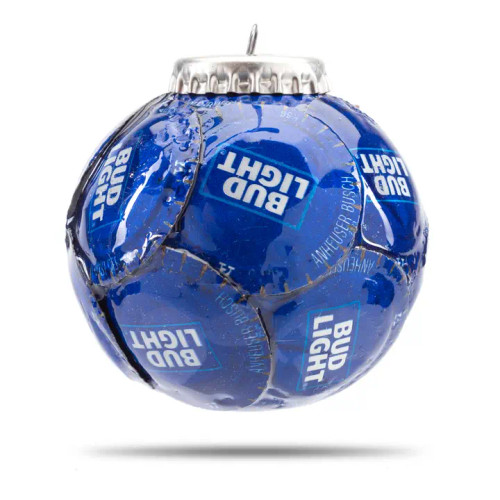 Ornament created from Vintage Bud Light Bottle Caps