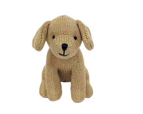 PLUSH RATTLE PUPPY/TAN PLUSH RATTLE PUPPY/TAN