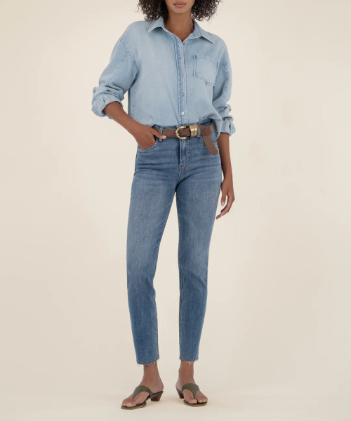 Rachel High Rise Fab AB Mom Raw-Exalted