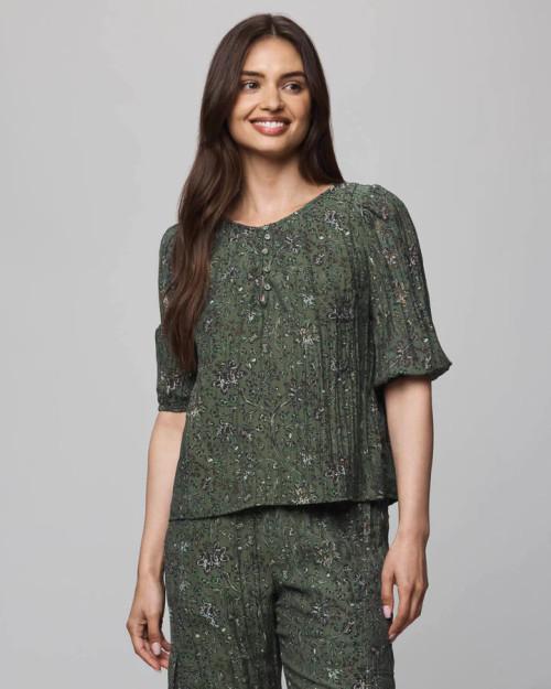 Versailles Floral Blouse - Vine Floral Print Versailles Floral Blouse - Vine Floral Print