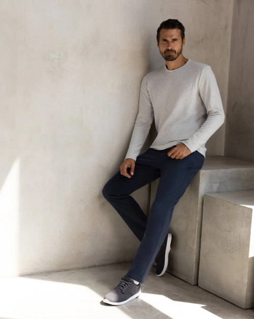 Cloud Waffle Crew - Heather Light Grey