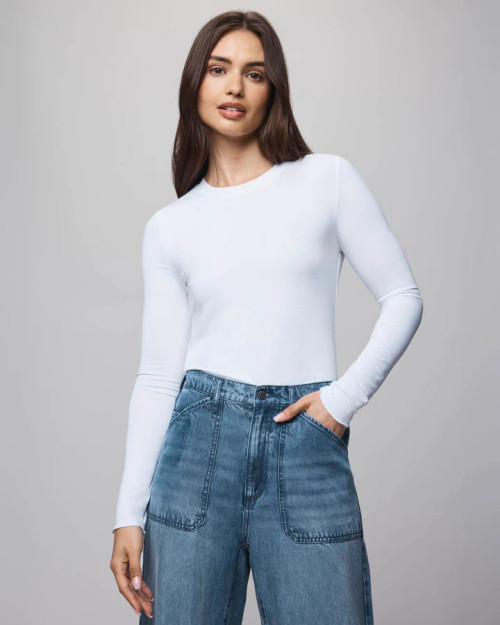 Bamboo LS Tee - White