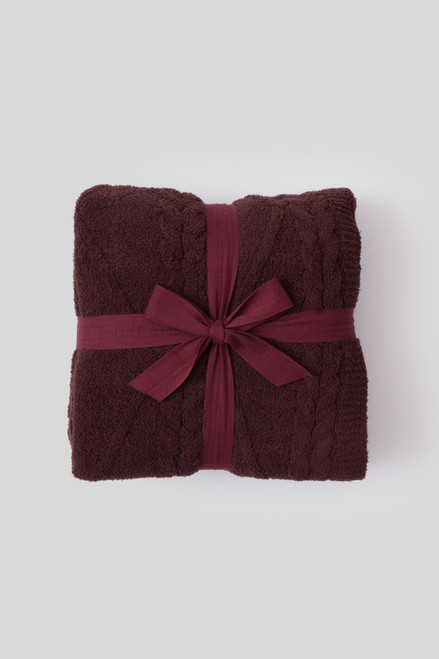 CozyChic® Fisherman Cable Throw - Deep Aubergine