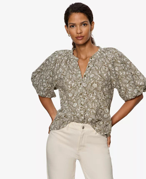Plenty Of Love Bubble Blouse - Olive Branch