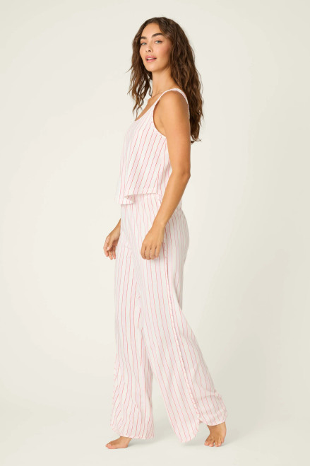Feeling Loved Striped Open Leg Pant - Ivory