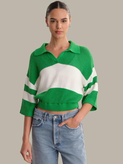 Zuri Johnny Collar Mesh Rugby-Kelly Green