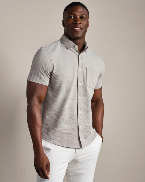 Commuter Seersucker S/S Shirt - Light Teak Brown