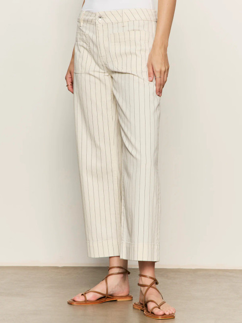 The Marine Pant - Bleached White Pinstripe