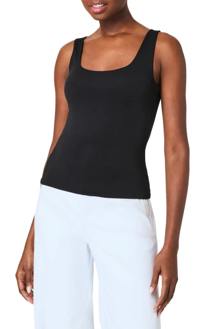 Spanxsmooth™ Jersey Scoop Neck Tank-Black